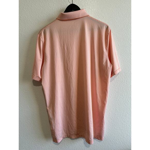 RLX Ralph Lauren Peach Colored Striped Casual Golf Polo Shirt Men’s M Light - Picture 2 of 8